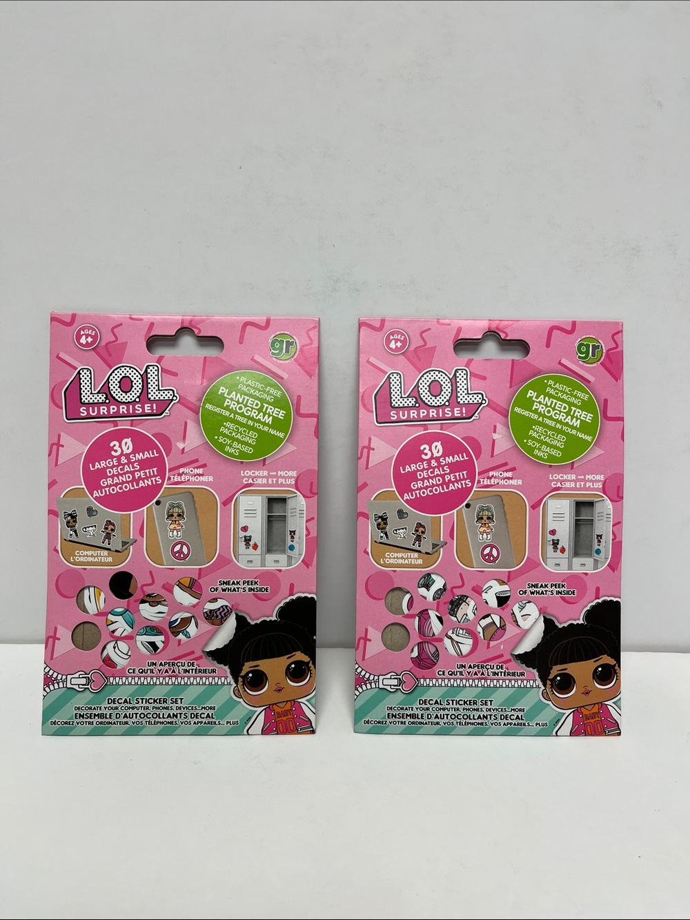 L.O.L. Surprise! Pink Decal Sticker Set with Character Icons - Pack of 2